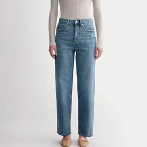 Everlane The Way-High straight leg Jean distressed raw hem
